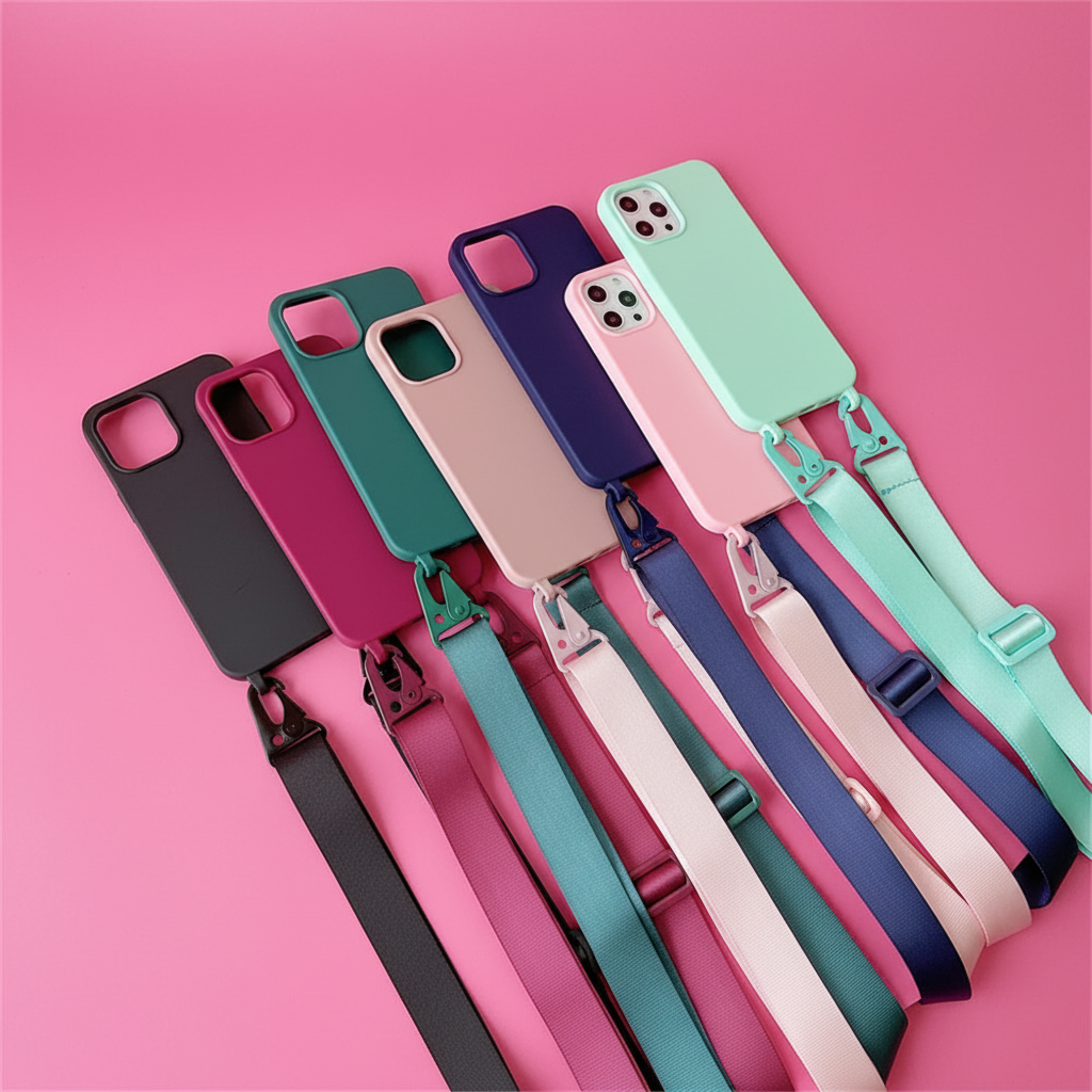 All iPhone cases collection with vibrant background