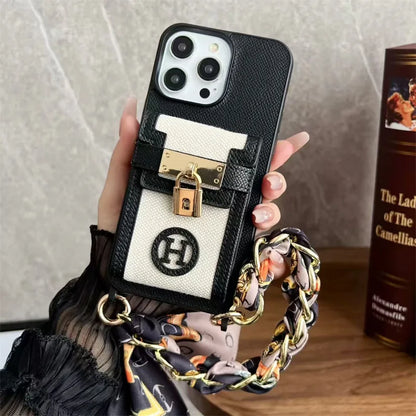 Luxury Leather Wallet iPhone Case 12-17 Pro Max
