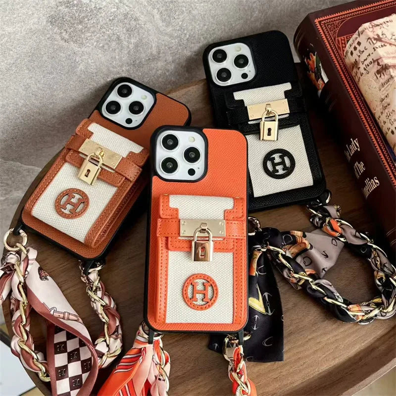Luxury Leather Wallet iPhone Case 12-17 Pro Max