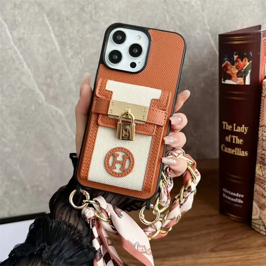 Luxury Leather Wallet iPhone Case 12-17 Pro Max
