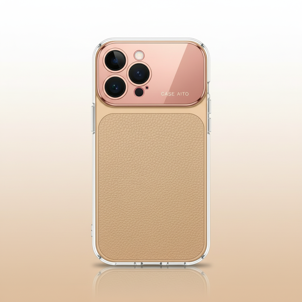 Beige Leather iPhone Case