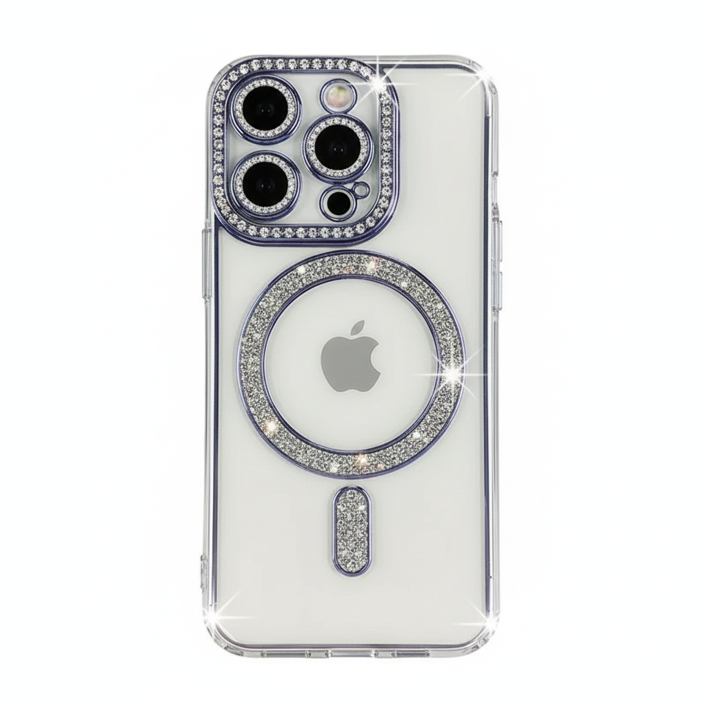 Clear Diamond iPhone Case with Ring Holder