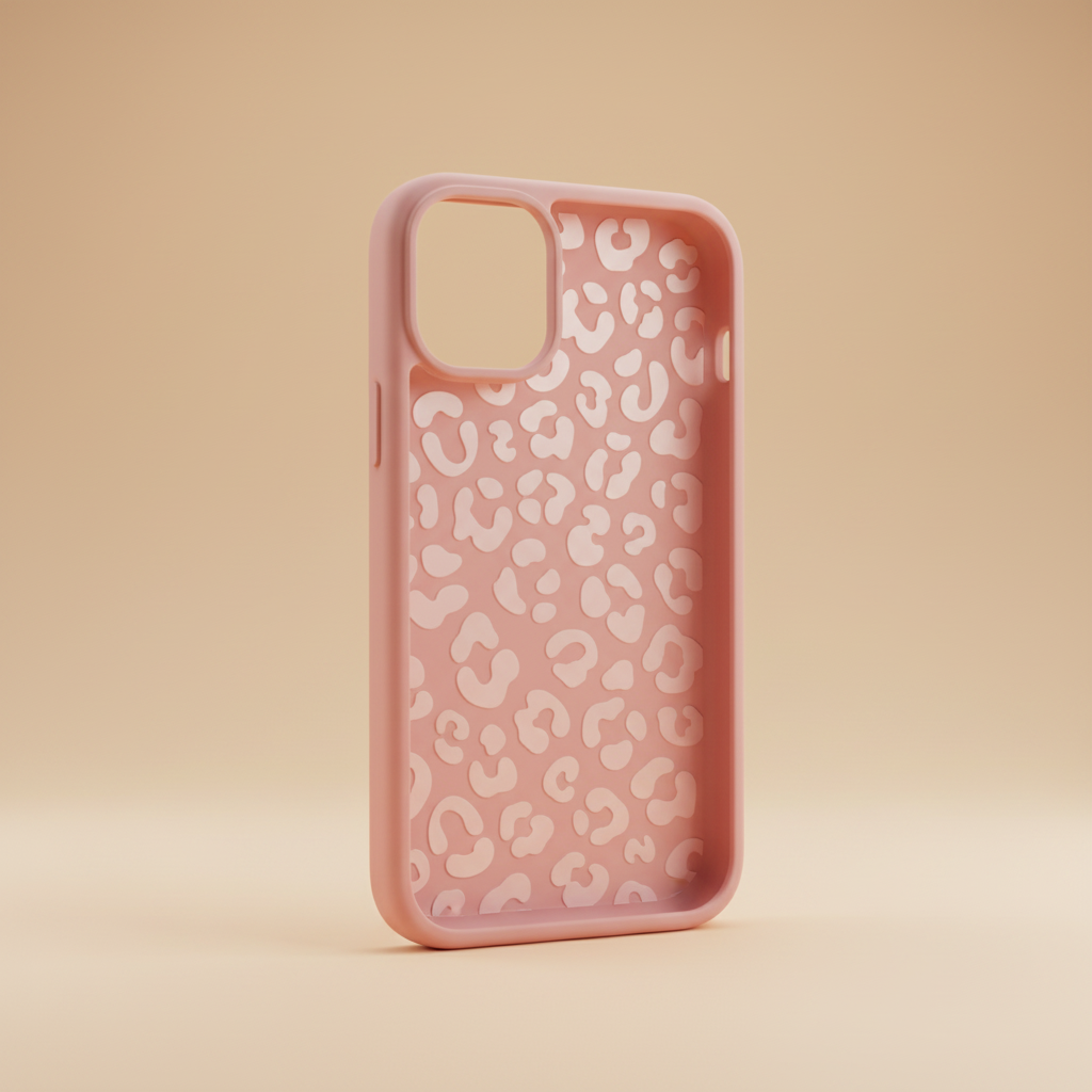Empty Soft Pink Leopard Case Side