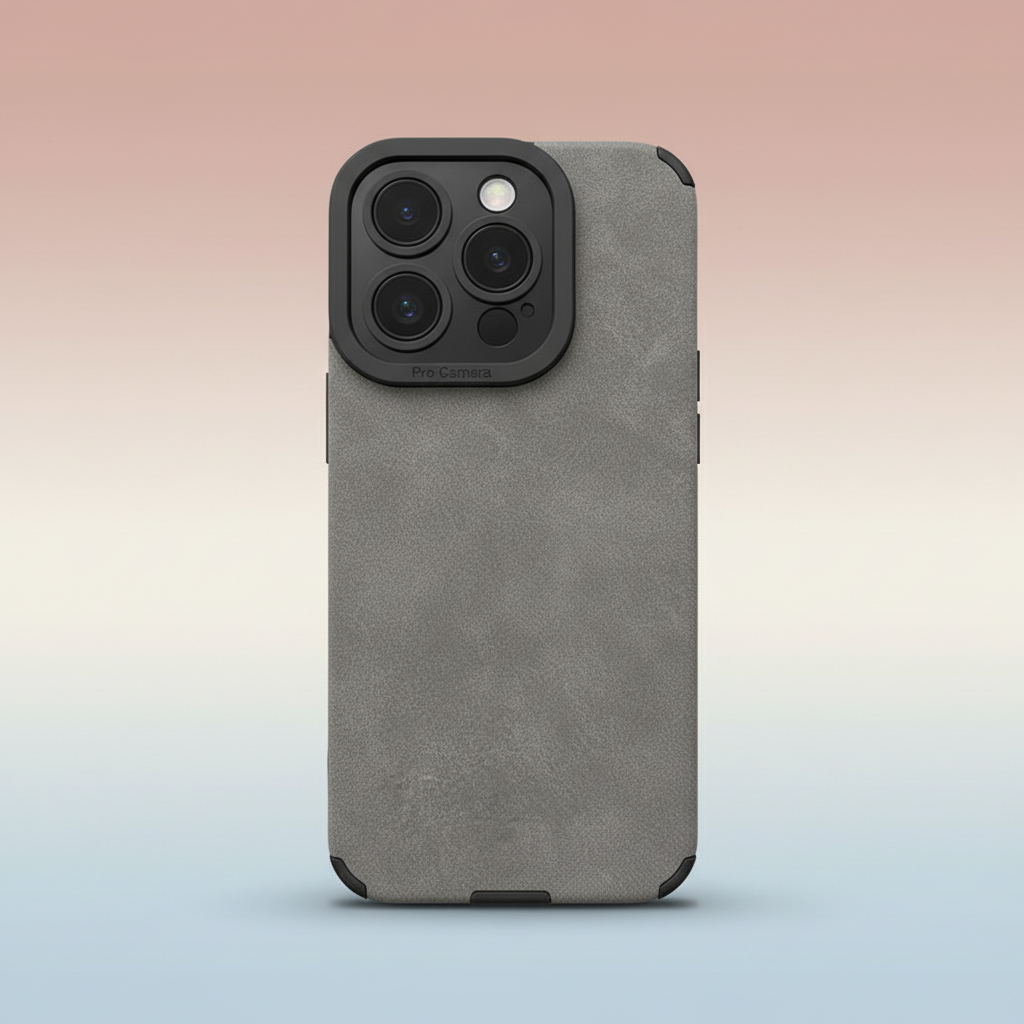 Fashion Matte Leather Silicone iPhone Case