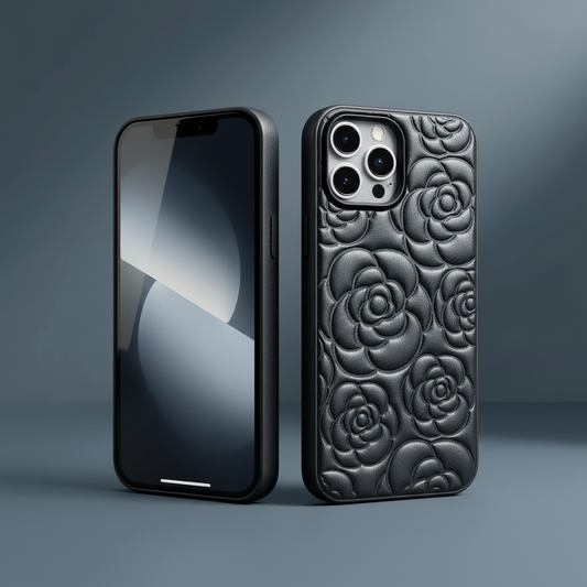 Front and Back View - Black Rose Case