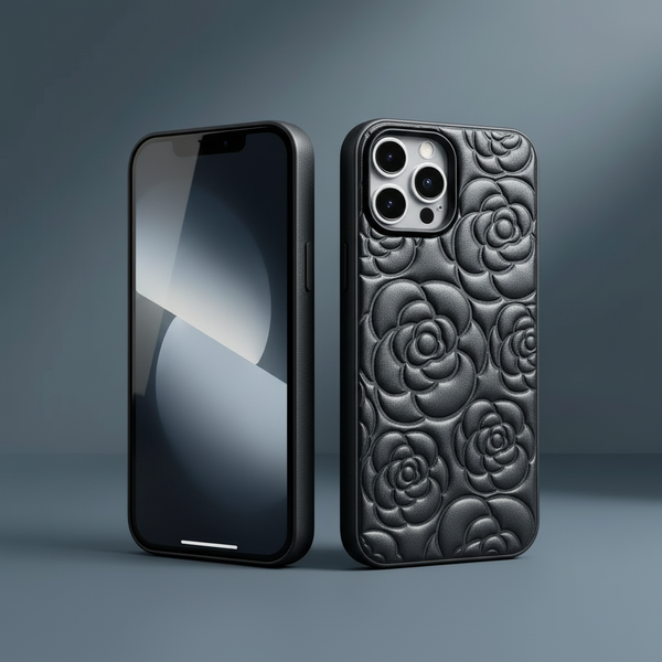 Front and Back View - Black Rose Case