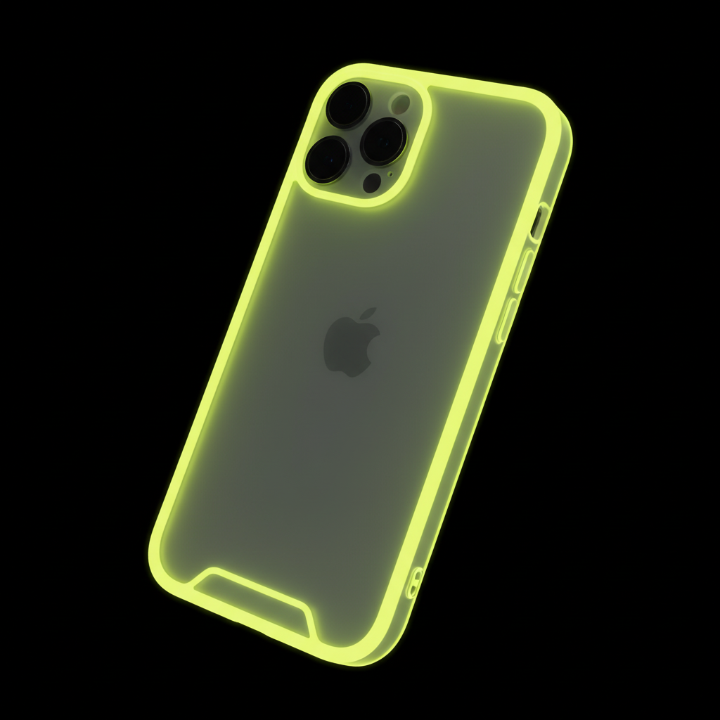 Glowing yellow case in the dark