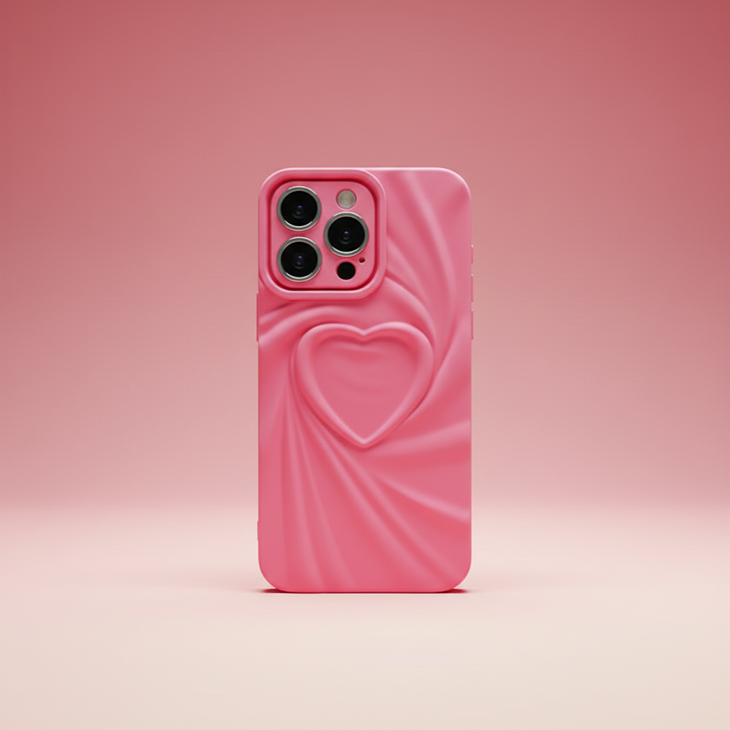 Hot Pink Heart iPhone Case