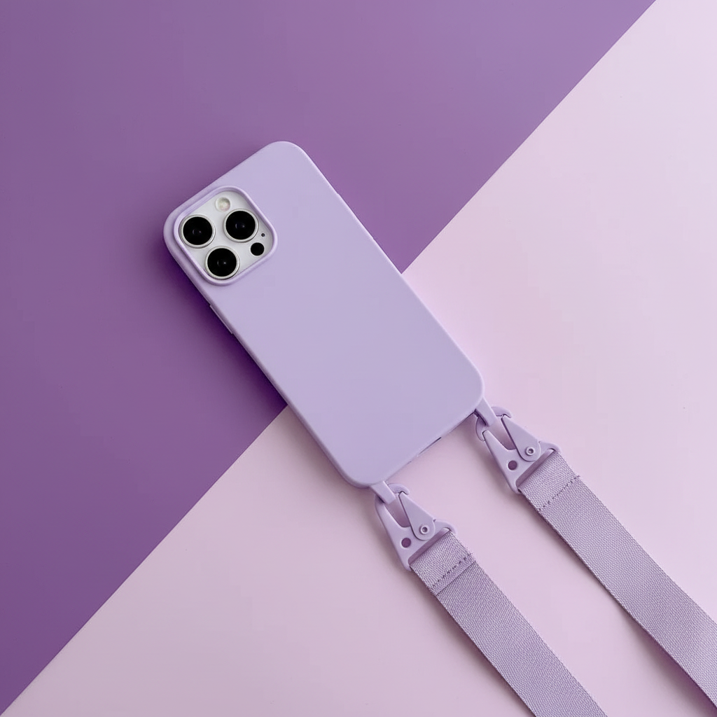 Lavender iPhone case with matching background
