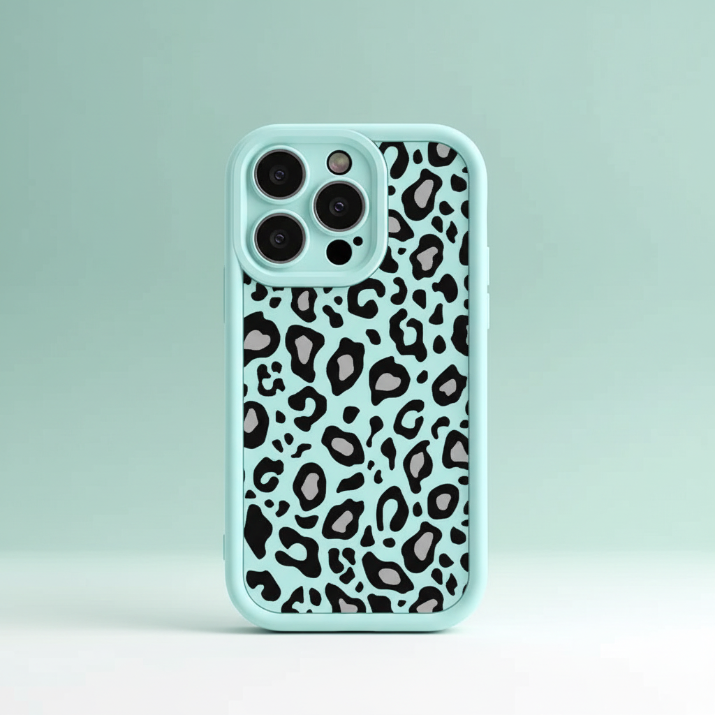 Mint Green Leopard iPhone Case