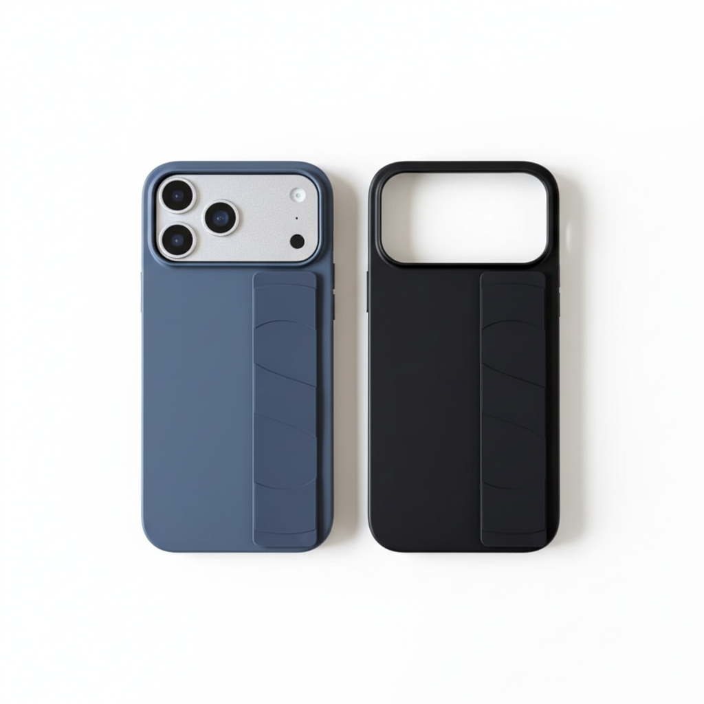 Navy Blue and Black Cases with Grip Strap