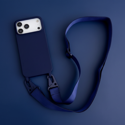Navy blue iPhone case with color-matched background