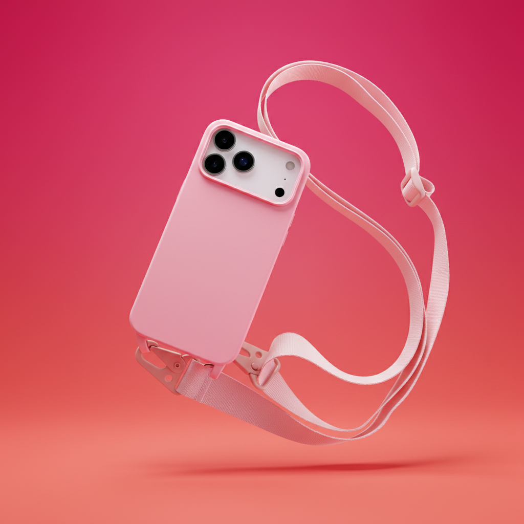 Pink iPhone case floating - bold background thumbnail