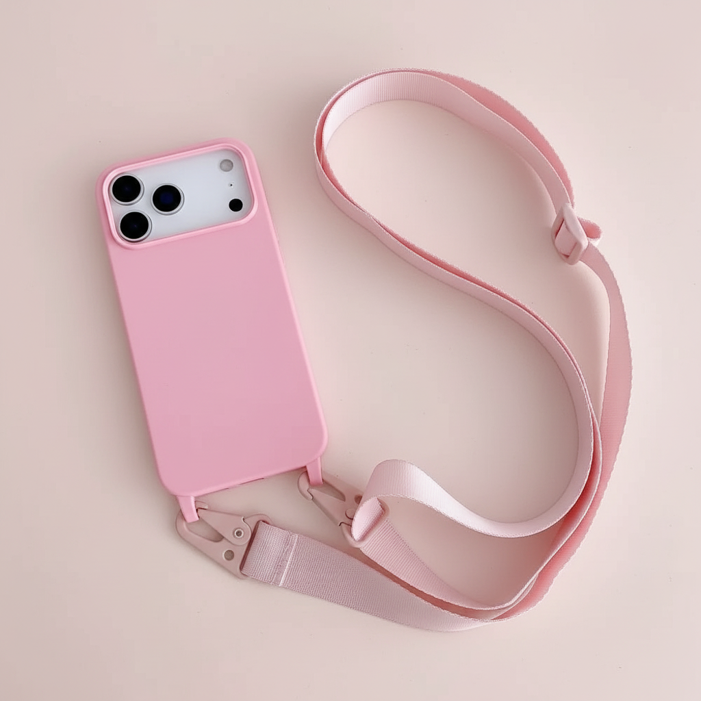 Pink iPhone case with color-matched background