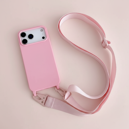 Pink iPhone case with color-matched background