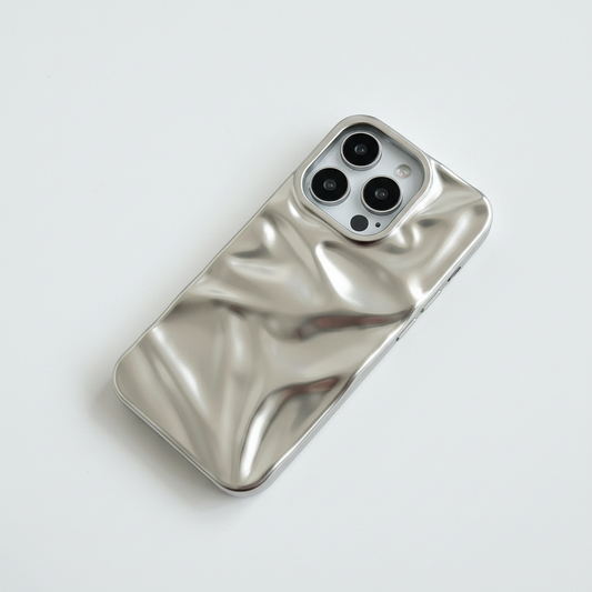 Premium Metallic Silver iPhone 17 Pro Max Case
