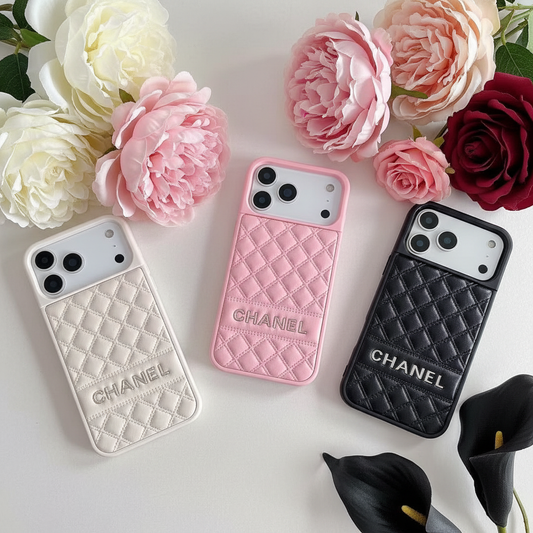 Premium Quilted Designer iPhone Cases with Matching Flowers