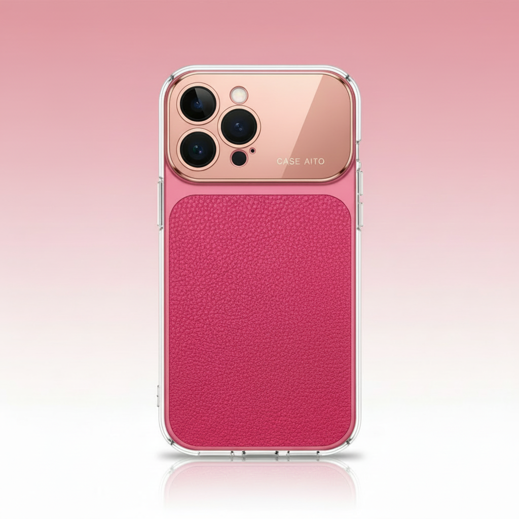 Soft Pink Leather iPhone Case