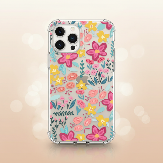 Spring Garden Floral Clear iPhone Case