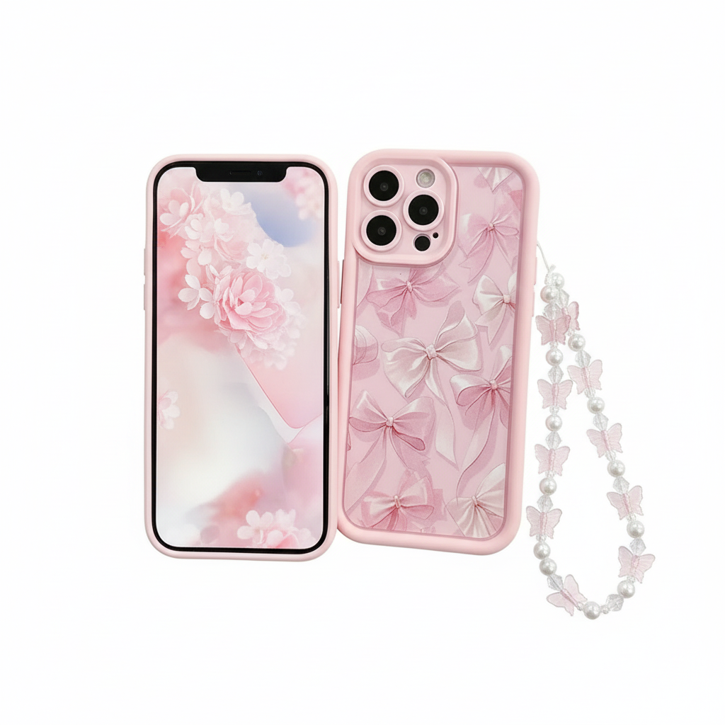 Two phones - front and back view