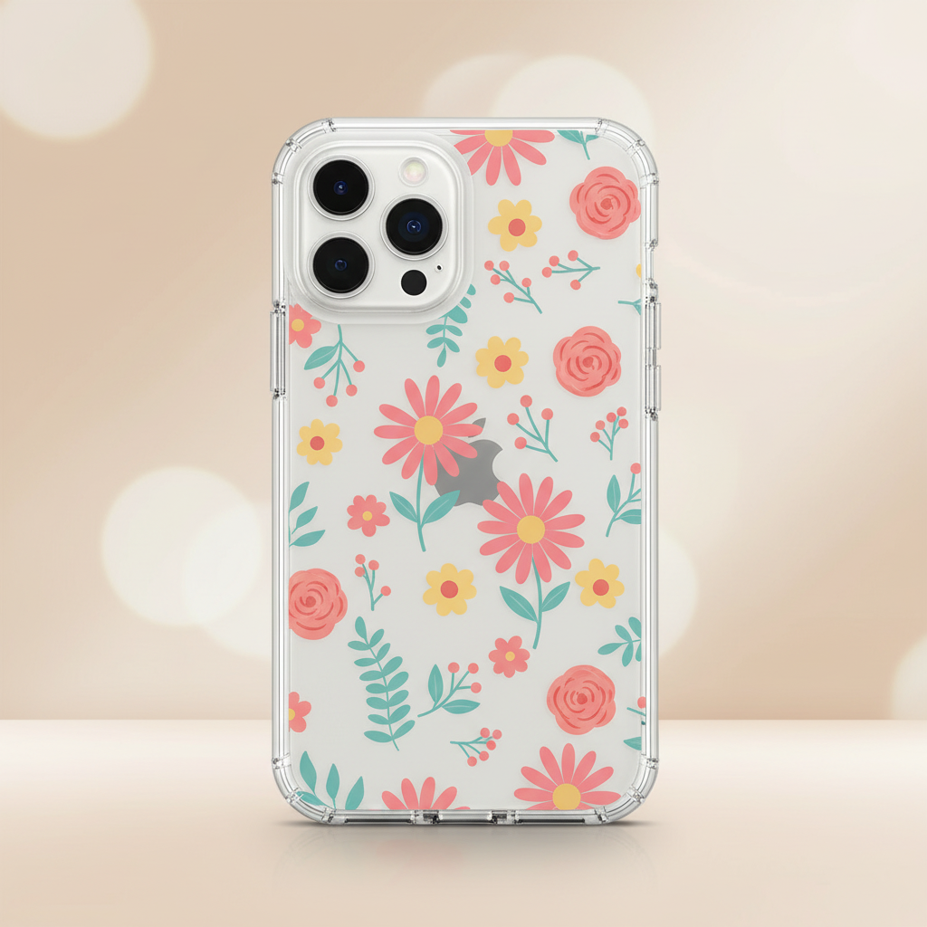 Whimsical Garden Floral Clear iPhone Case