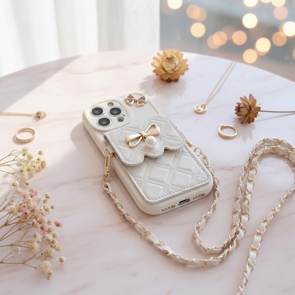 White Case with Pink Marble Background
